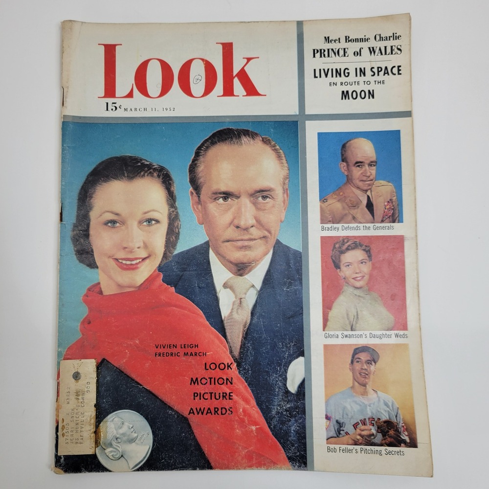 Vintage LOOK Magazine March‎ 11 1952 Vivien Leigh Fredric March Space Travel Ad